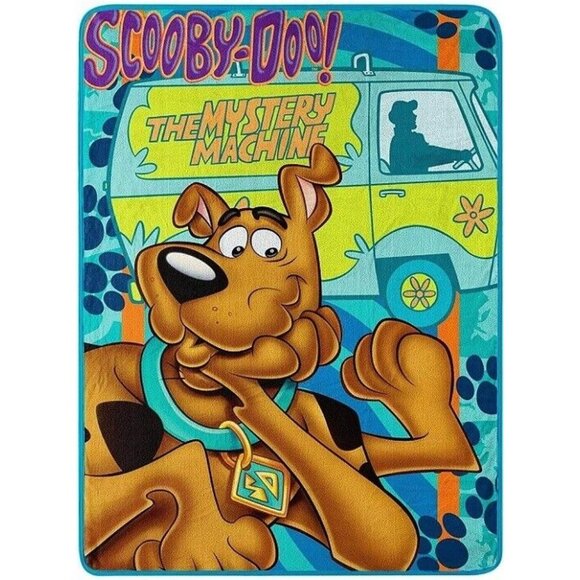 New Scooby Doo Mystery Machine Van Plush Fleece Throw Blanket Kid Child Gift NIP - Picture 1 of 3